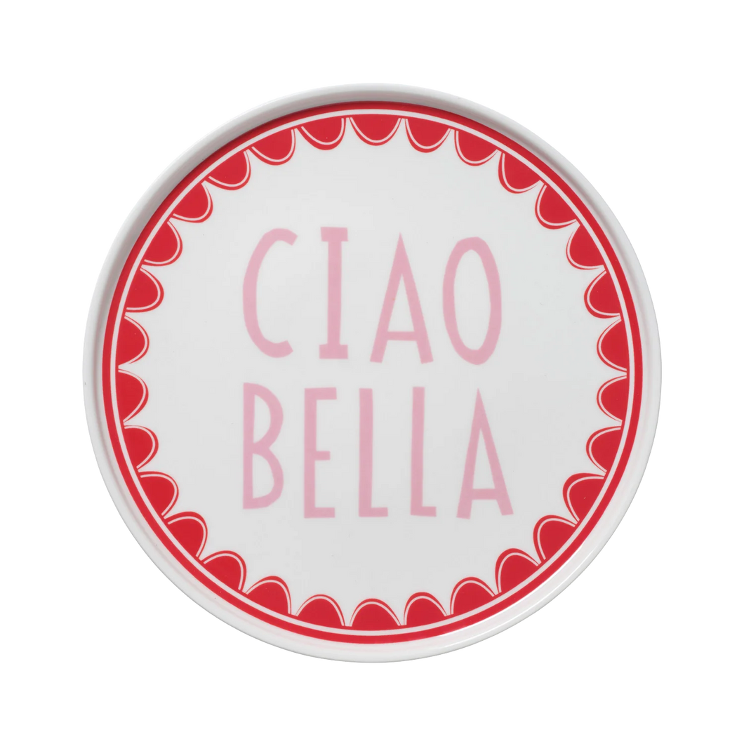 Ciao Bella Plate - Pink/Red