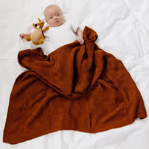 Freya Rust Baby Blanket