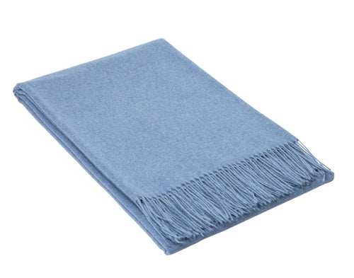 Paddington Merino Wool Blend Throw - Blue