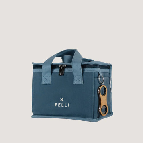 Lunch Waxed Canvas Square Lunch Bag - Dusty Blue