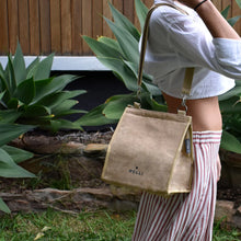 Cross the Sea Jute Cross Body Insulated Lunch Bag - Natural