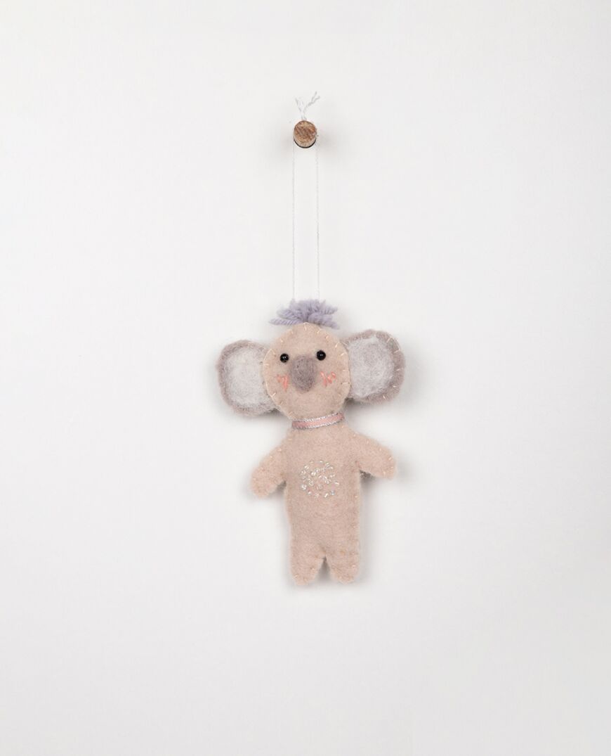 Wanderlust Hanging Felt Baby Koala - Blush