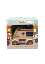 Wooden Wheelie Animal Emergency Vehicle (assorted)