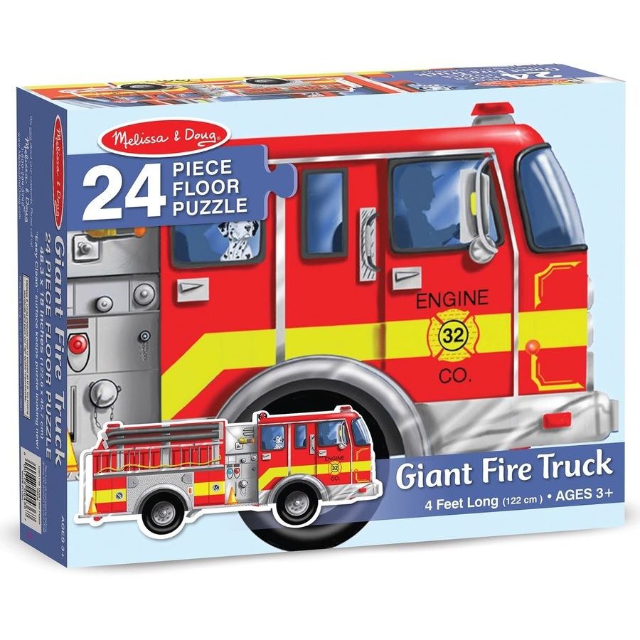 Giant Fire Truck Floor Puzzle - 24 Pieces
