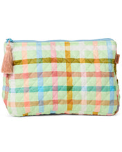 Candy Check Mint Quilted Toiletry Purse