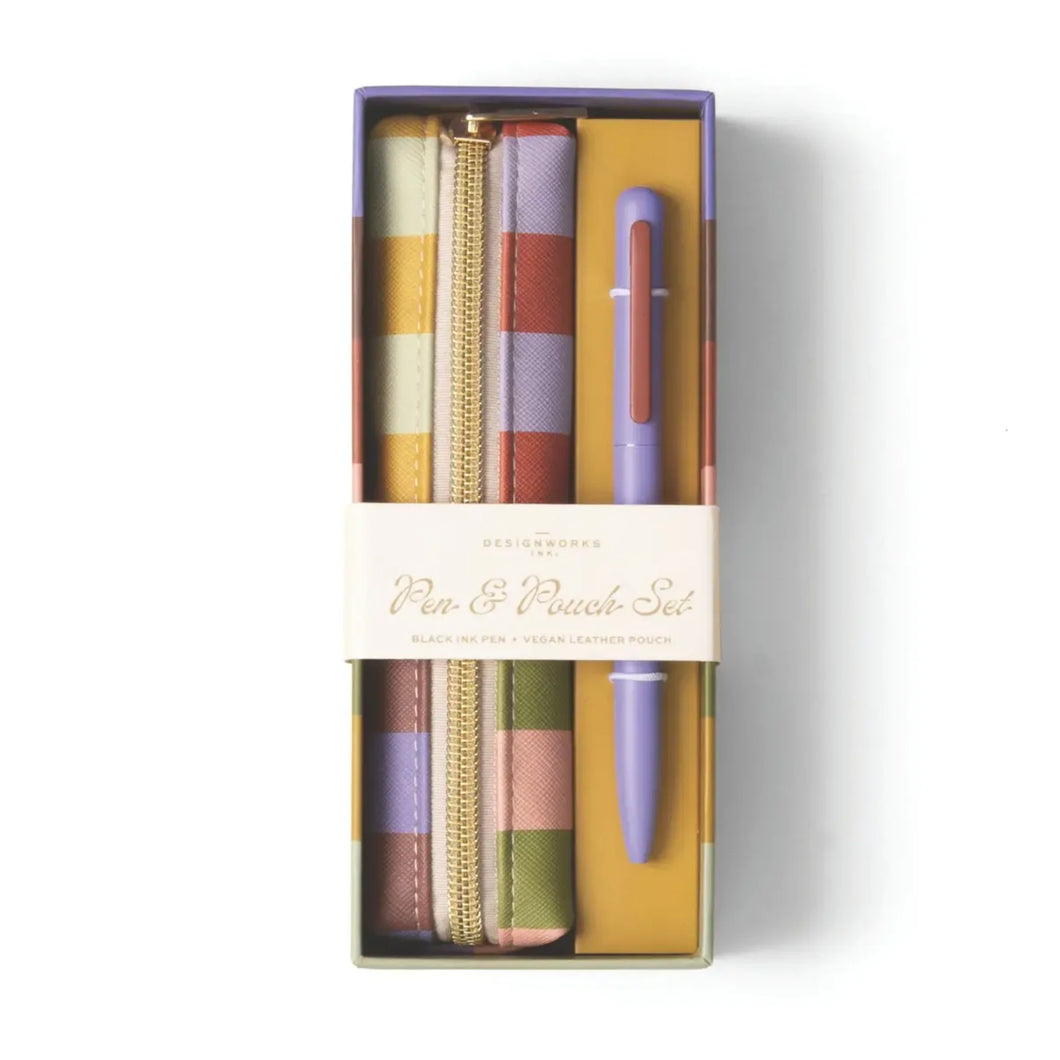 Bold Stripe Pen & Pouch Set