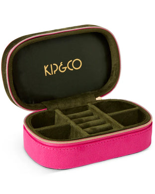 Prickly Pear Velvet Travel Jewellery Box