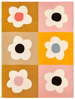 Floral Block Knit Throw