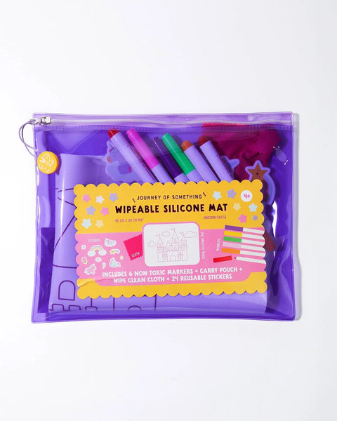 Wipeable Silicone Mat - Unicorn Castle