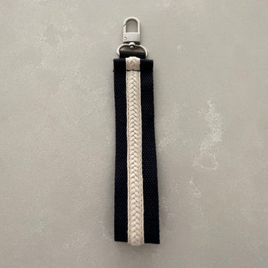 Wrist Strap Navy and Cream