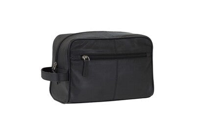 Leather Toiletry Bag - Black