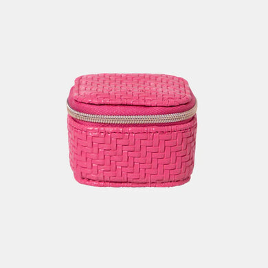 Jewellery Mini Cube Herringbone - Raspberry
