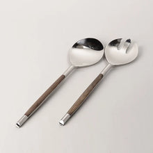 Wood Inlay Salad Server
