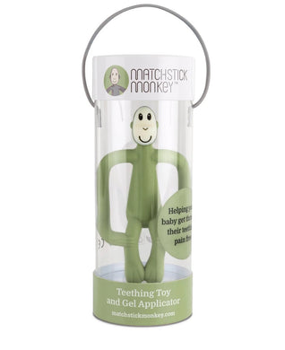 Matchstick Monkey Teething Toy and Gel Applicator - Olive