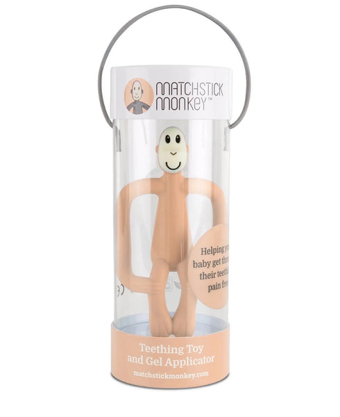 Matchstick Monkey Teething Toy and Gel Applicator - Peach
