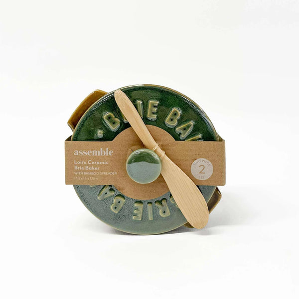 Loire Ceramic Brie Baker - Olive (with Spatula)