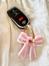 Stripey Bow Keyrings (Various Colours)