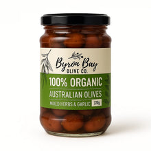 Organic Australian Mixed Olives - Herb & Garlic