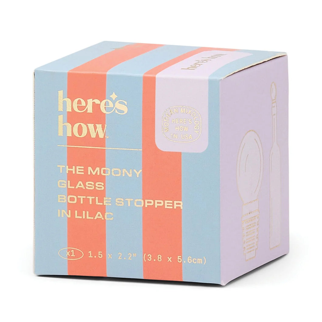 Moony Lilac Glass Bottle Stopper
