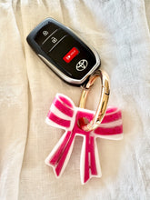 Stripey Bow Keyrings (Various Colours)