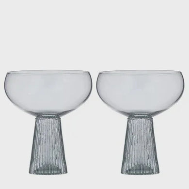 Giselle Set of 2 Ribbed Coupe Seafoam