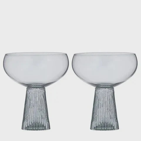 Giselle Set of 2 Ribbed Coupe Seafoam