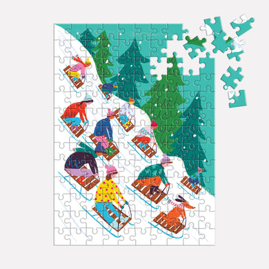Mini Puzzle - Winter Sledding