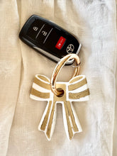 Stripey Bow Keyrings (Various Colours)