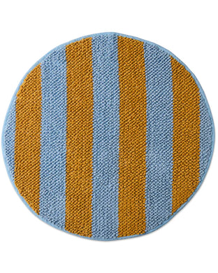 Como Stripe Round Bath Mat
