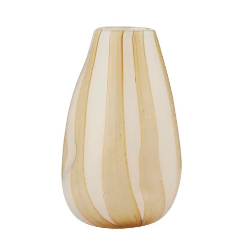 Alice Glass Vase Tall - Ivory/Mustard