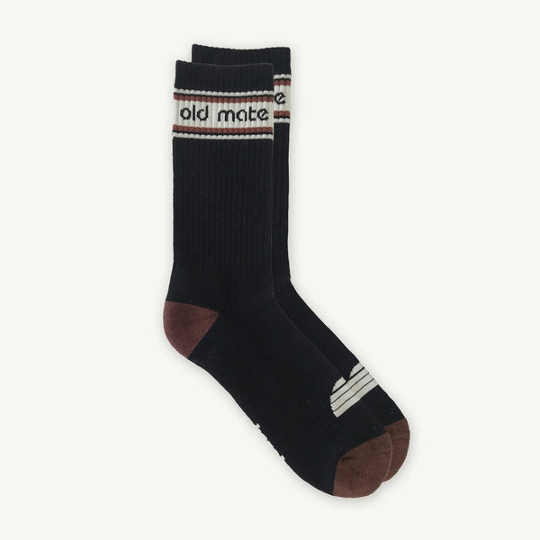 Old Mate Organic Crew Socks - Black Forest