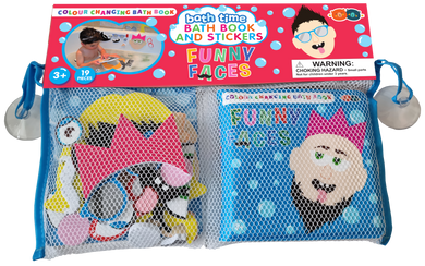 Colour Changing Bath Book & Stickers Funny Faces