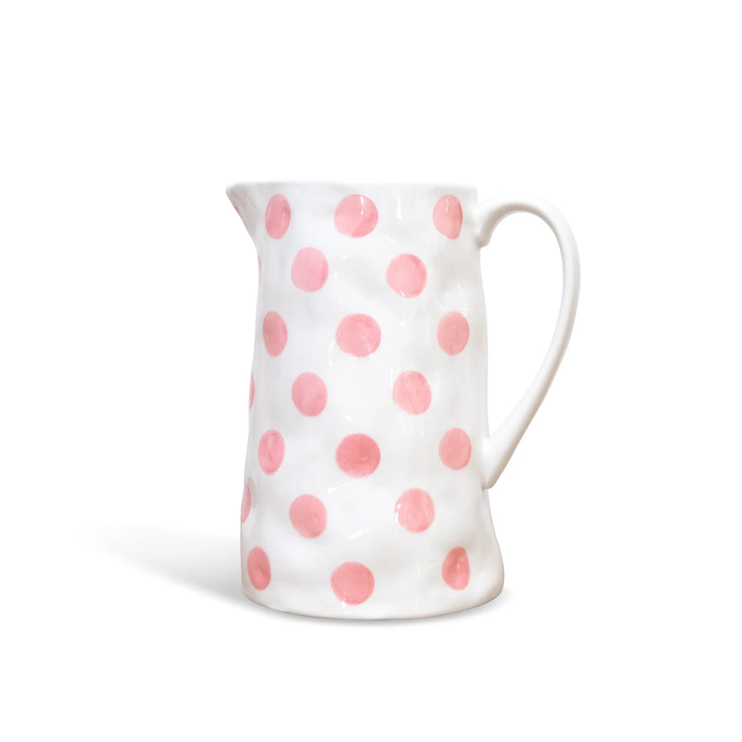 Pink Spots Ceramic Jug