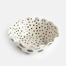 Mono Spots Scalloped Edge Bowl