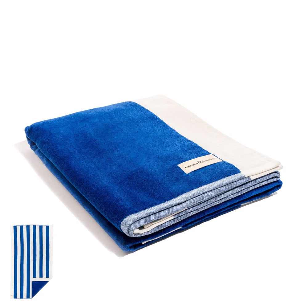 Crew Canyon Mediterranean Blue Stripe Beach Towel