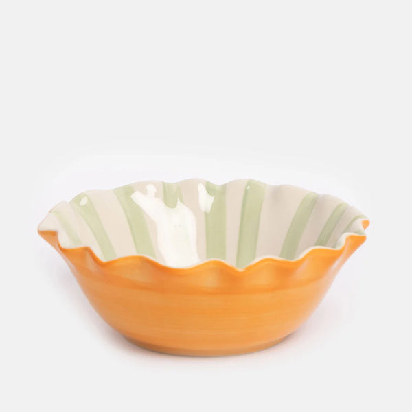 Orange Scallop Edge Heart Bowl