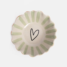 Orange Scallop Edge Heart Bowl