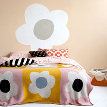 Floral Block Knit Throw