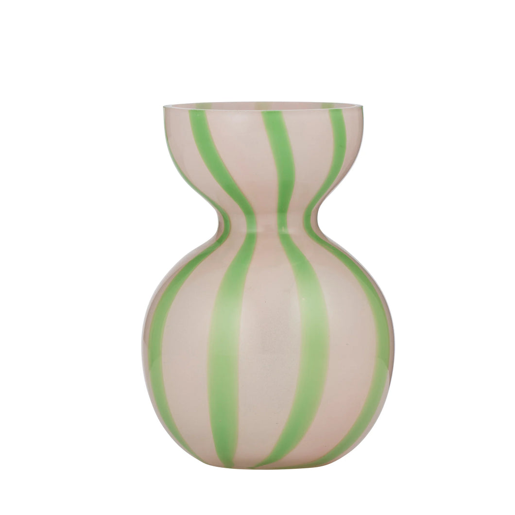 Bobbi Glass Vase - Pink/Emerald