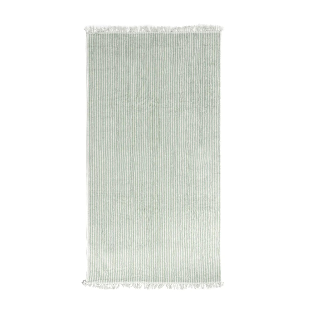 Beach Towel- Laurens Sage Stripe