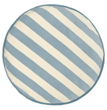 Blue Stripe Velvet Round Cushion