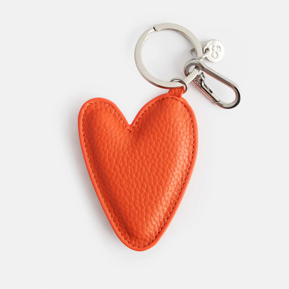 Orange Heart Keyring / Bag Charm