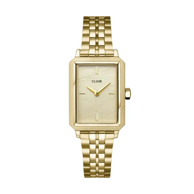Fluette Gold Sand Textured Gold Link Watch