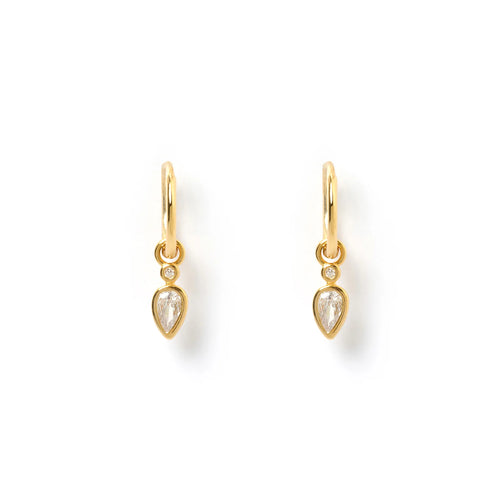 Daisy Gold Earrings - Stone