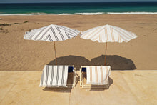 Amalfi Black Two Stripe Beach Umbrella