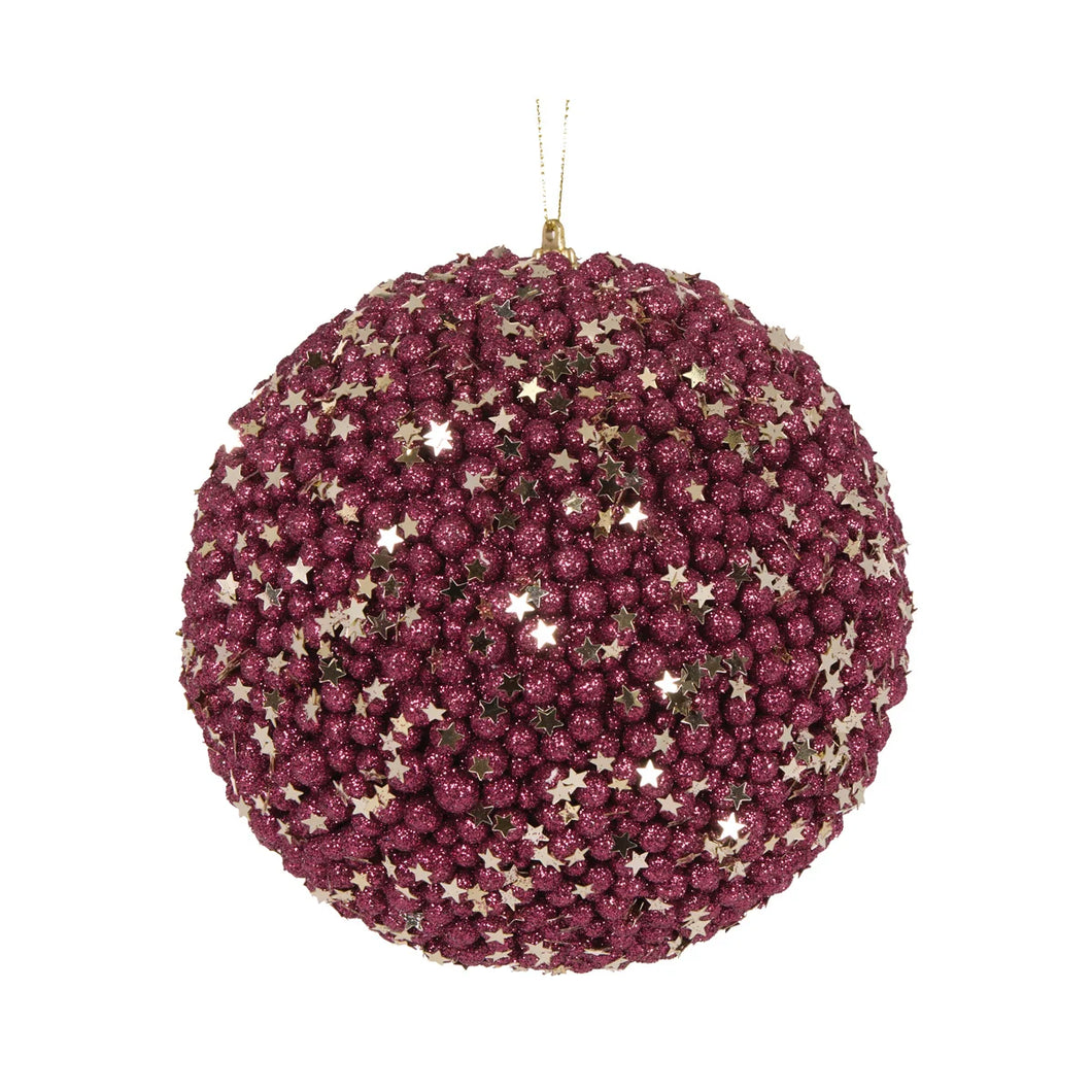 Burgundy Stars Bauble