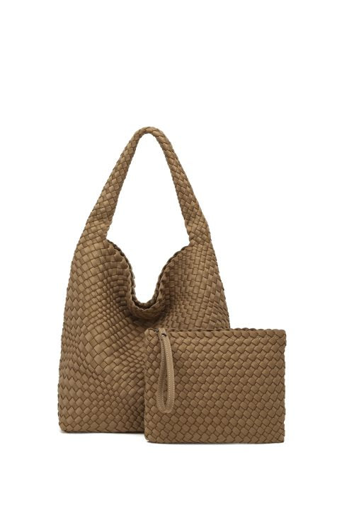 The Neoprene Bag Large Latte/Gunmetal