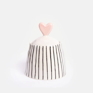 Stripe Heart Lid Jar