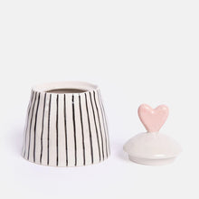 Stripe Heart Lid Jar