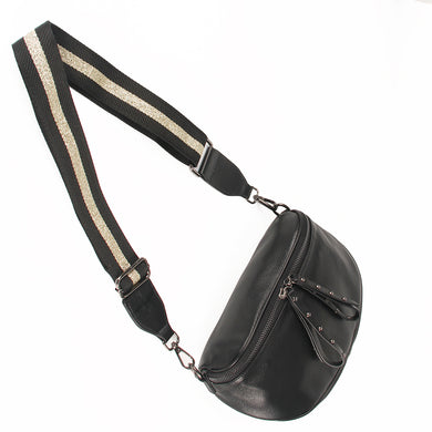 Obsessed Black/Gunmetal Gold strap Bag